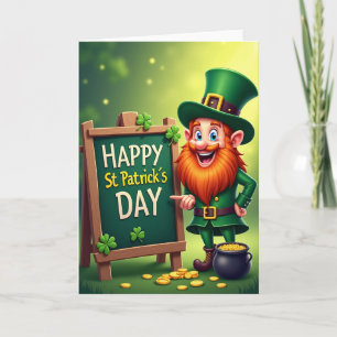 Lycklig Leprechaun Mönsterkort Kort
