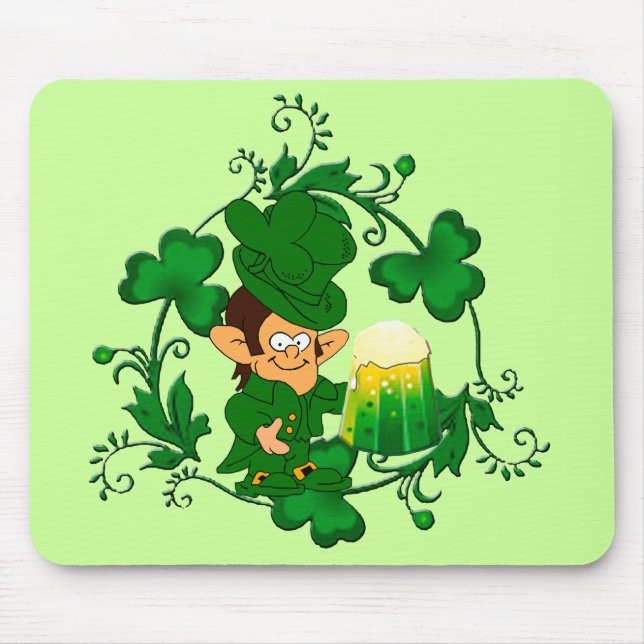 Lycklig Leprechaun Mouse Pad Musmatta (Framsidan)