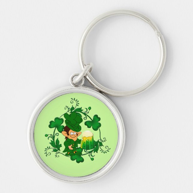Lycklig Leprechaun Nyckelring (Framsidan)