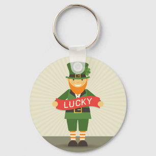 lycklig leprechaun nyckelring