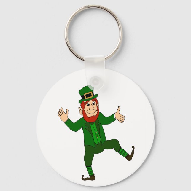 Lycklig Leprechaun Nyckelring (Framsida)