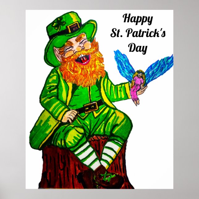 LYCKLIG LEPRECHAUN OCH FAIRY FRIEND POSTER (Framsidan)