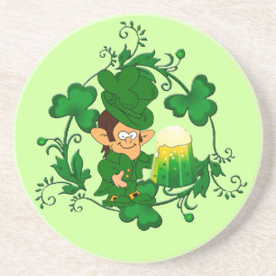 Lycklig Leprechaun Underlägg Sandsten