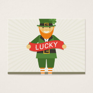 lycklig leprechaun visitkort