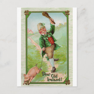 Lycklig Leprechaun Vykort