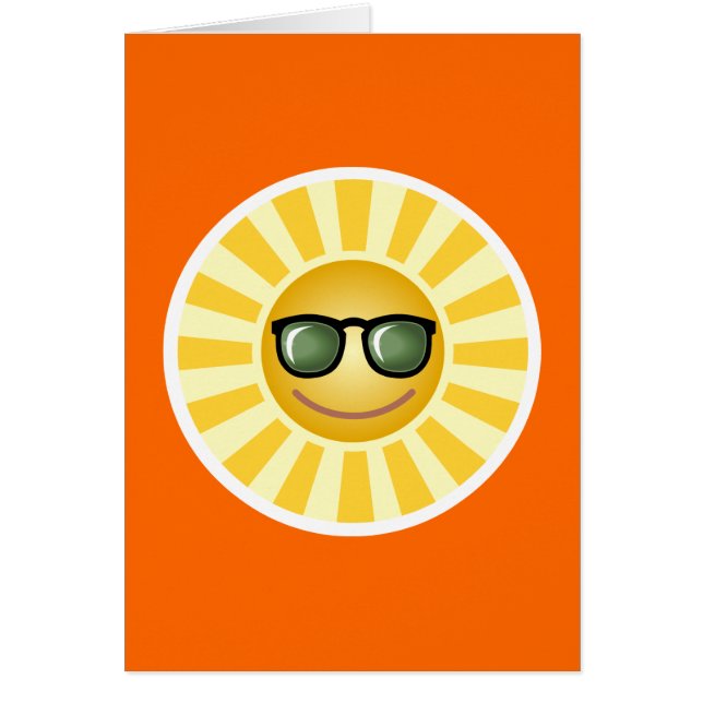 Lycklig ler ler Sol Hälsningskort (Framsidan)