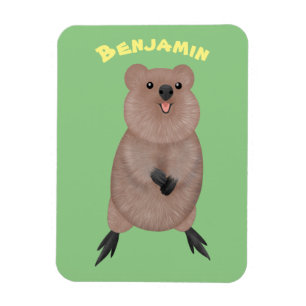 Lycklig ler söt quokka tecknad design magnet