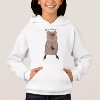 Lycklig ler söt quokka tecknad design