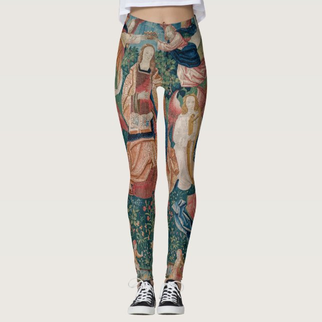 Lycklig Life i Paradise Garden Medieval Tapestry Leggings (Framsida)