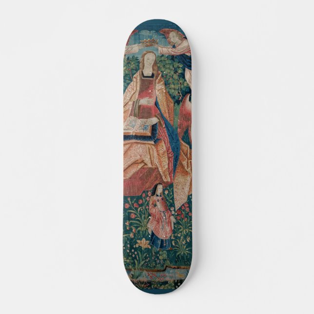 Lycklig Life i Paradise Garden Medieval Tapestry Mini Skateboard Bräda 18,5 Cm (Framsida)