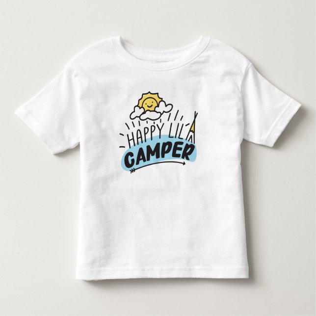 Lycklig Lil Camper Kid, Småbarn & Baby T-Shirt (Framsida)