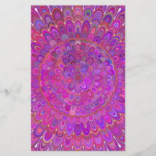 Lycklig Lila och Rosa Mandala Flygblad