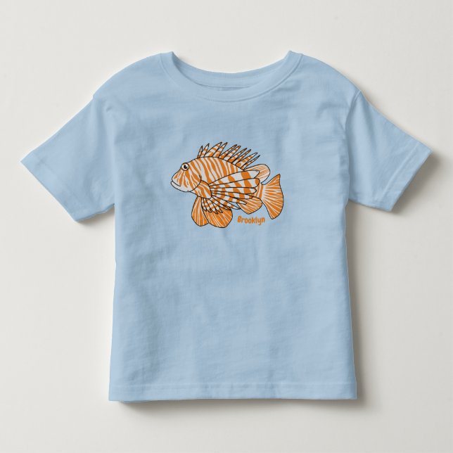 Lycklig lionfish tecknad illustration t shirt (Framsida)
