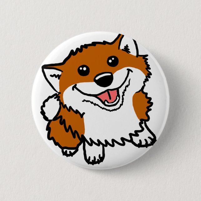 Lycklig lite Shiba Knapp (Framsida)