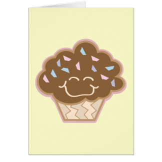 lycklig liten chokladcupcake hälsningskort