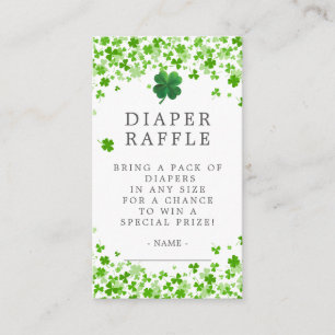 Lycklig liten Shamrock Baby Shower Blöja Lotteri Tilläggskort