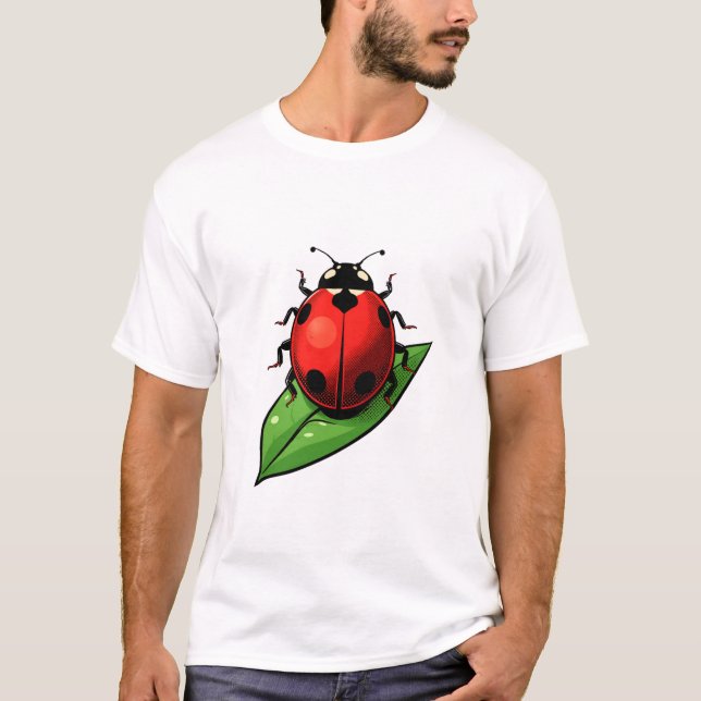 Lycklig liten skalbagge t shirt (Framsida)