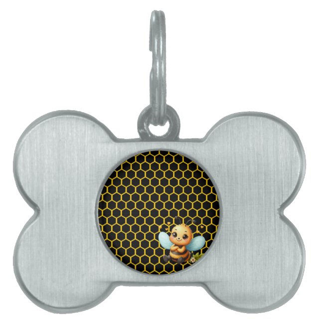 Lycklig Little Bee ID-bricka Husdjur (Framsidan)