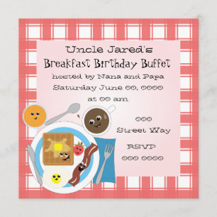 Lycklig Little Breakfast Inbjudningar