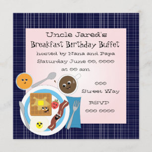 Lycklig Little Breakfast Inbjudningar