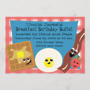 Lycklig Little Breakfast Inbjudningar
