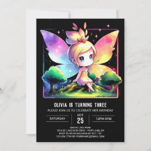 Lycklig Little Fairy Birthday Inbjudningar