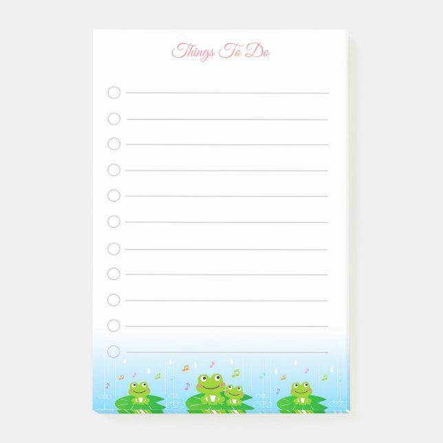 Lycklig Little Frogs Sak att göra Post-it Block (Framsida)