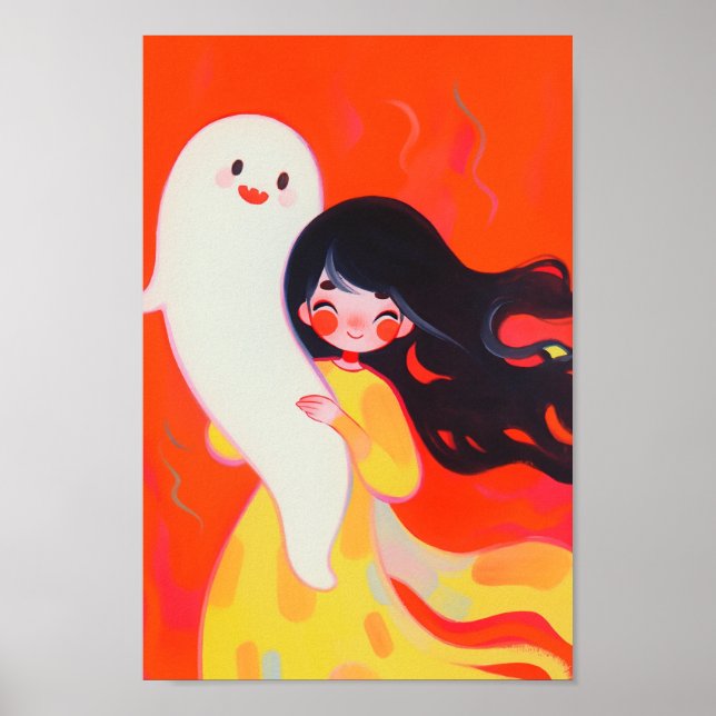 Lycklig Little Ghost Poster (Framsidan)