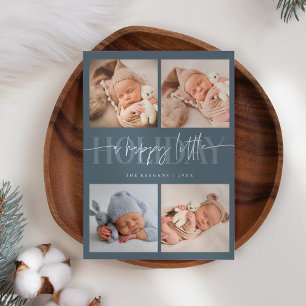 Lycklig Little Helgdag Lila Multi Photo Birth Meddelande