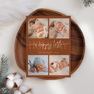 Lycklig Little Helgdag Terracotta Multi Photo Birt Meddelande