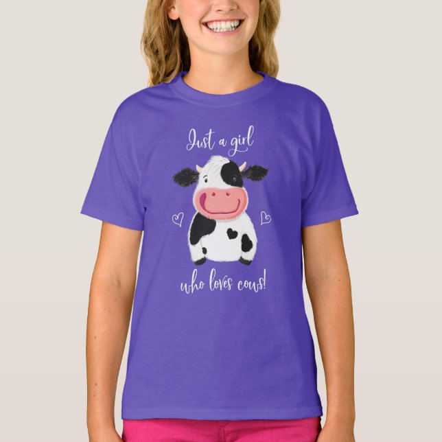 Lycklig Little Holstein är bara en tjej som Kärlek T Shirt (Framsida)