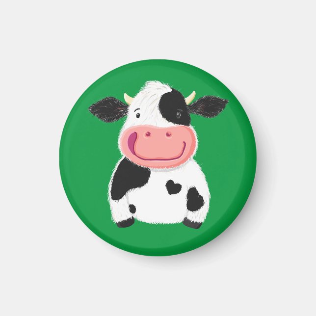 Lycklig Little Holstein Dairy Cow Magnet (Framsidan)