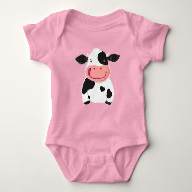 Lycklig Little Holstein Dairy Cow T Shirt (Framsida)