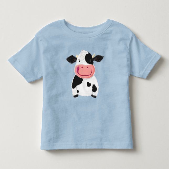 Lycklig Little Holstein Dairy Cow T Shirt (Framsida)