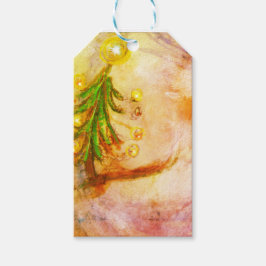 Lycklig Little Julgran Gift Märkres Presentetikett