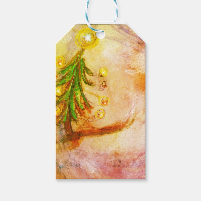 Lycklig Little Julgran Gift Märkres Presentetikett (Framsidan)