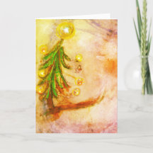 Lycklig Little Julgran med ljus