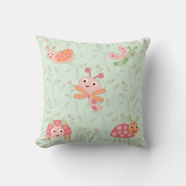Lycklig Little Kryp Nursery Kids Pillow Kudde (Framsida)