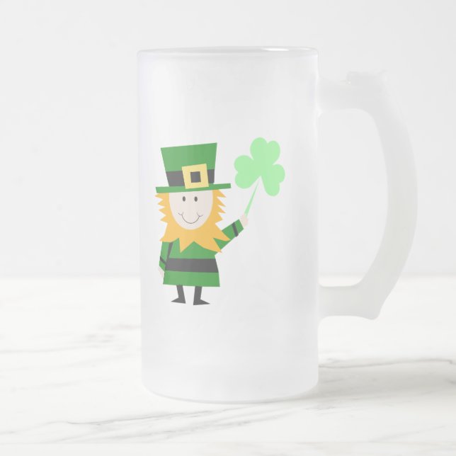 Lycklig Little Leprechaun Frosted Glass Mugg (Höger)