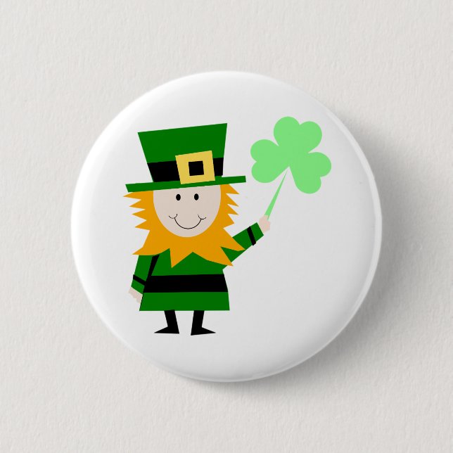 Lycklig Little Leprechaun Knapp (Framsida)