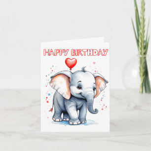 Lycklig Little Lovable Elephant Kort