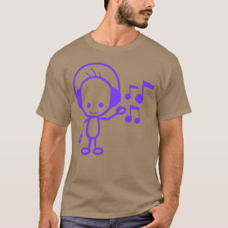 Lycklig Little Man Music Listning Musik noter Roli T Shirt
