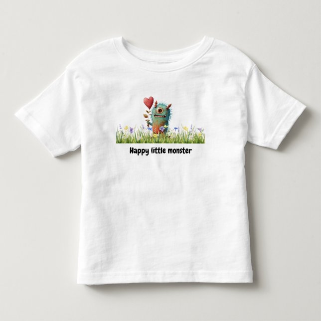 Lycklig Little Monster T shirt (Framsida)