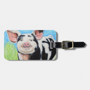 Lycklig Little Pig Painting Bagagebricka