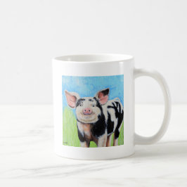 Lycklig Little Pig Painting Kaffemugg