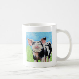 Lycklig Little Pig Painting Kaffemugg