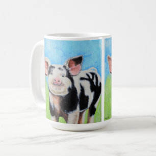 Lycklig Little Pig Painting Kaffemugg