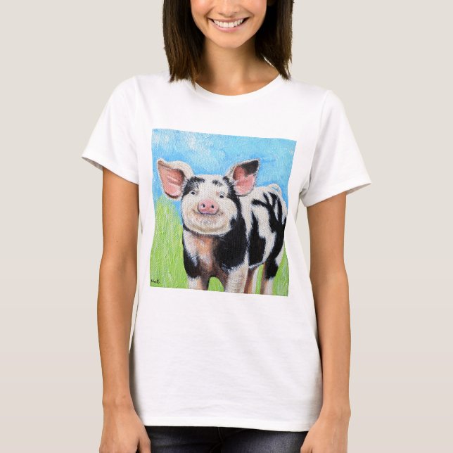 Lycklig Little Pig Painting Tee (Framsida)