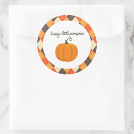 Lycklig Little Pumpkin Party Favor Stickers Runt Klistermärke