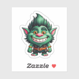 Lycklig Little Troll Chibi illustration Klistermärken